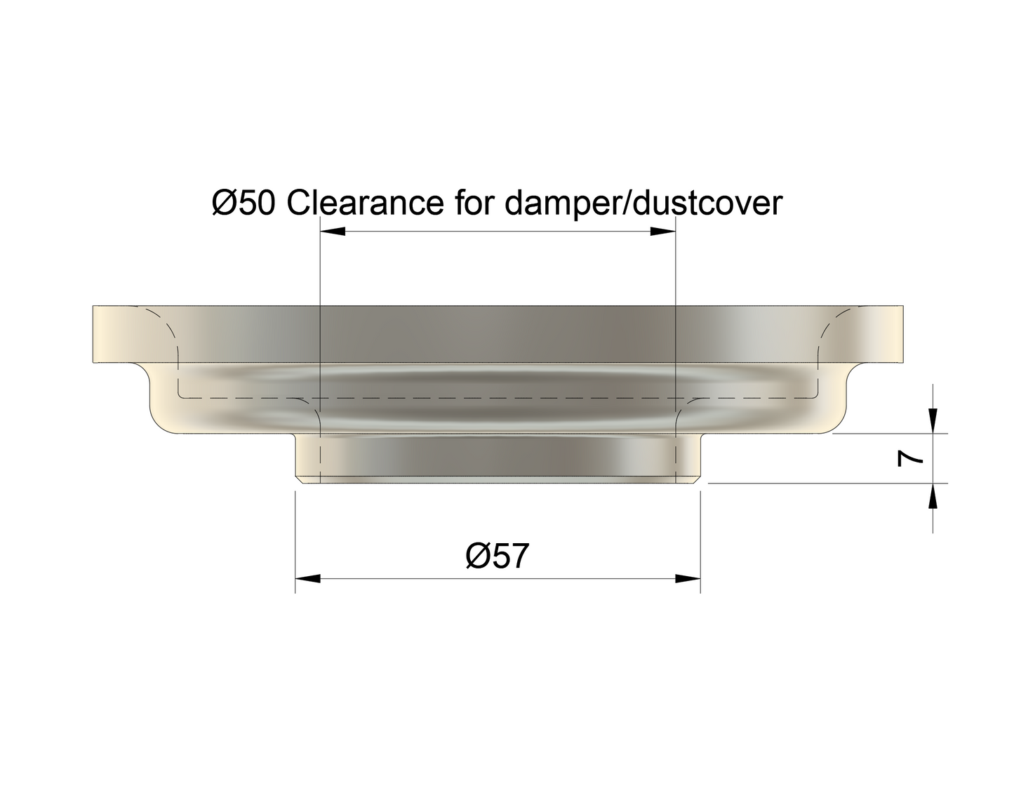 Adapter for 57/60/65mm/2.5inch racing springs F-series camber plates.