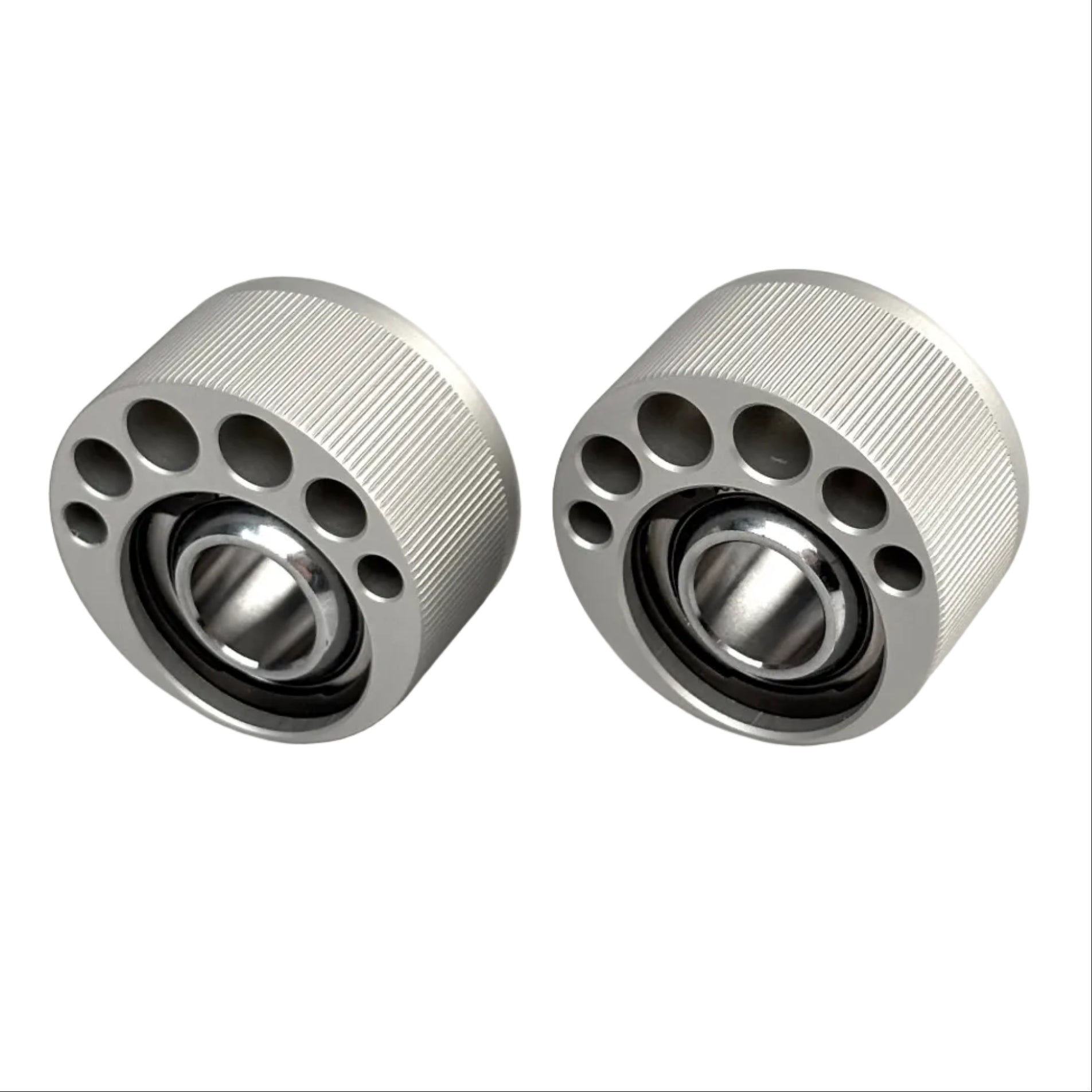 Millways Eccentric control arm bushing for BMW, reverse side, with white background.