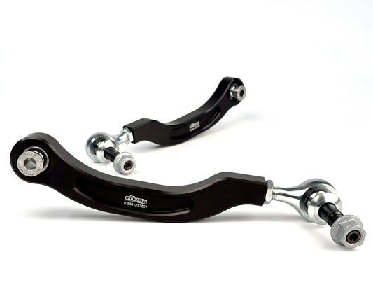 Black Millway control arms for BMW on a white background