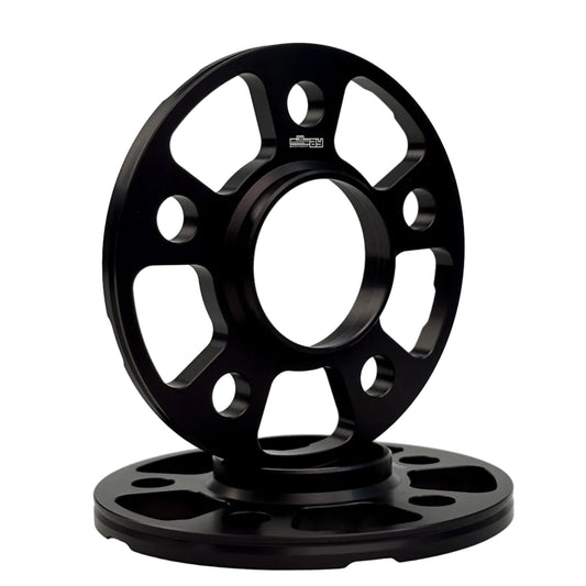 Black spacers on white background. Millway have 11mm,13mm,17mm and 21mm. 5x112.