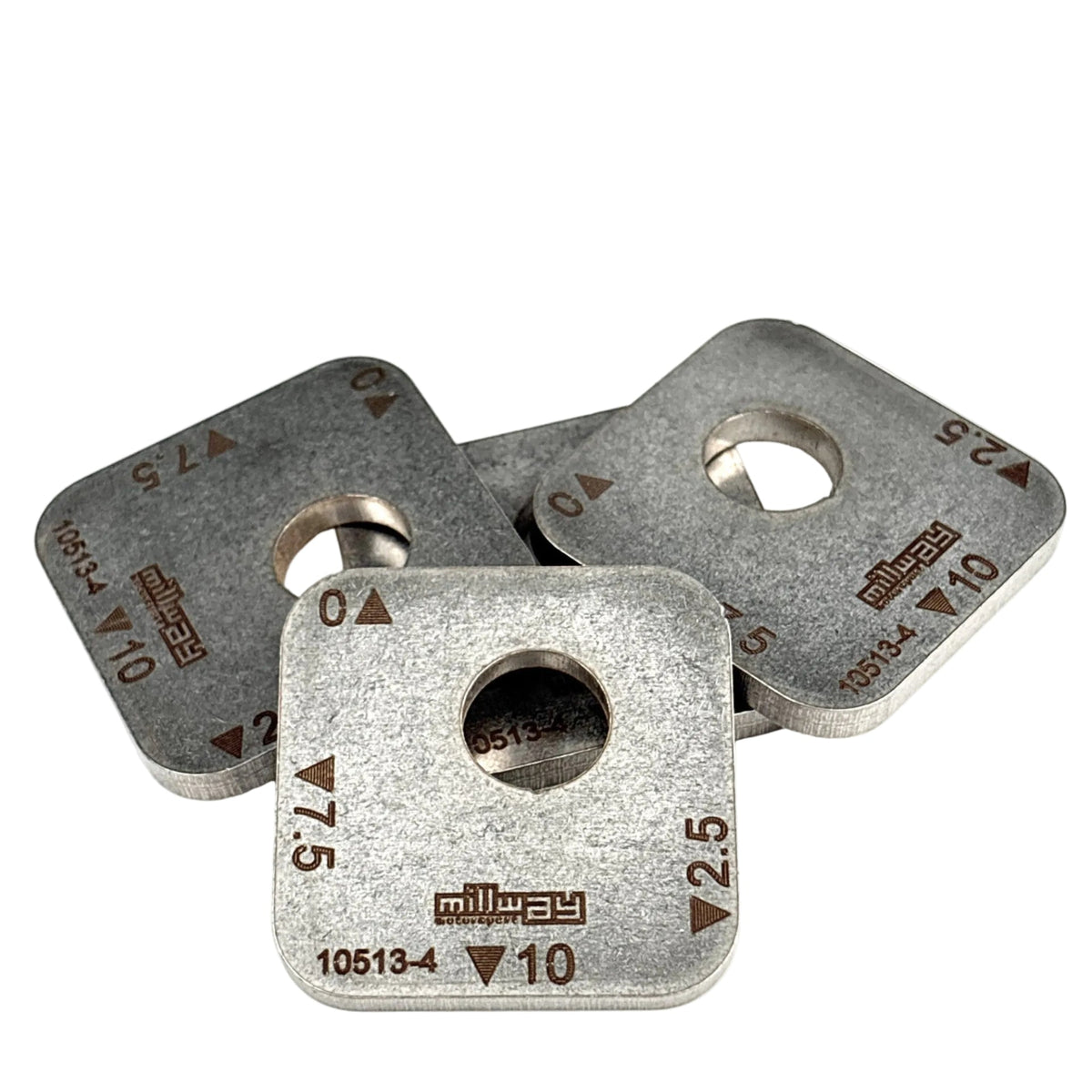 4 toe lock 38-12 Shims with Millway logo