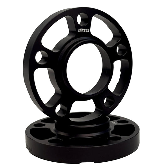 Black spacers on white background. Millway have 12mm,15mm,20mm and 25mm.
