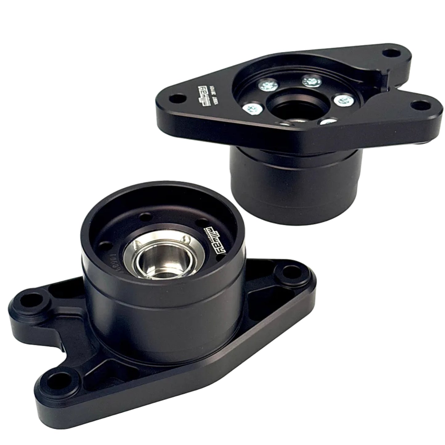 Millways Black Upper top mounts rear G8x with Uniball with white backgound.
