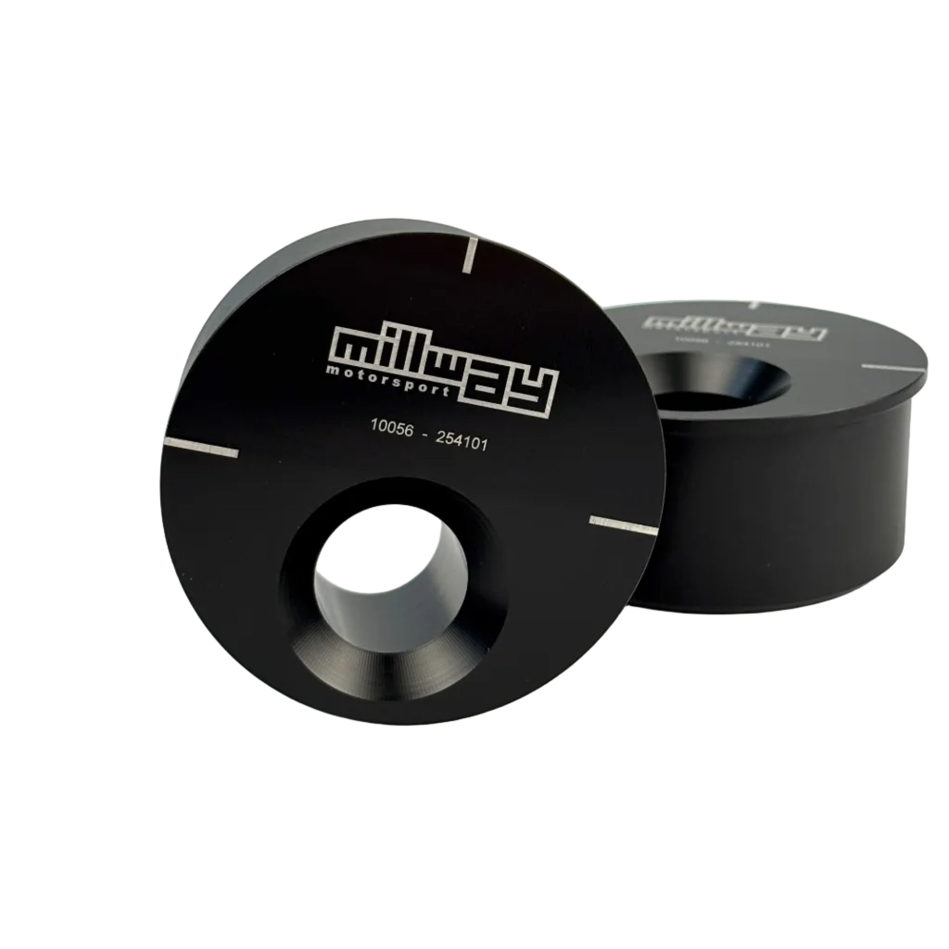 One pair millway eccentric bushings with white background.