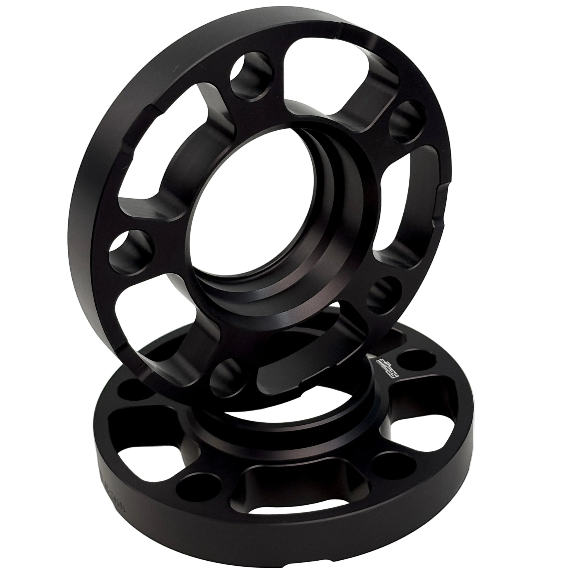 Black spacers on white background. Millway have 12mm,15mm,20mm and 25mm.
