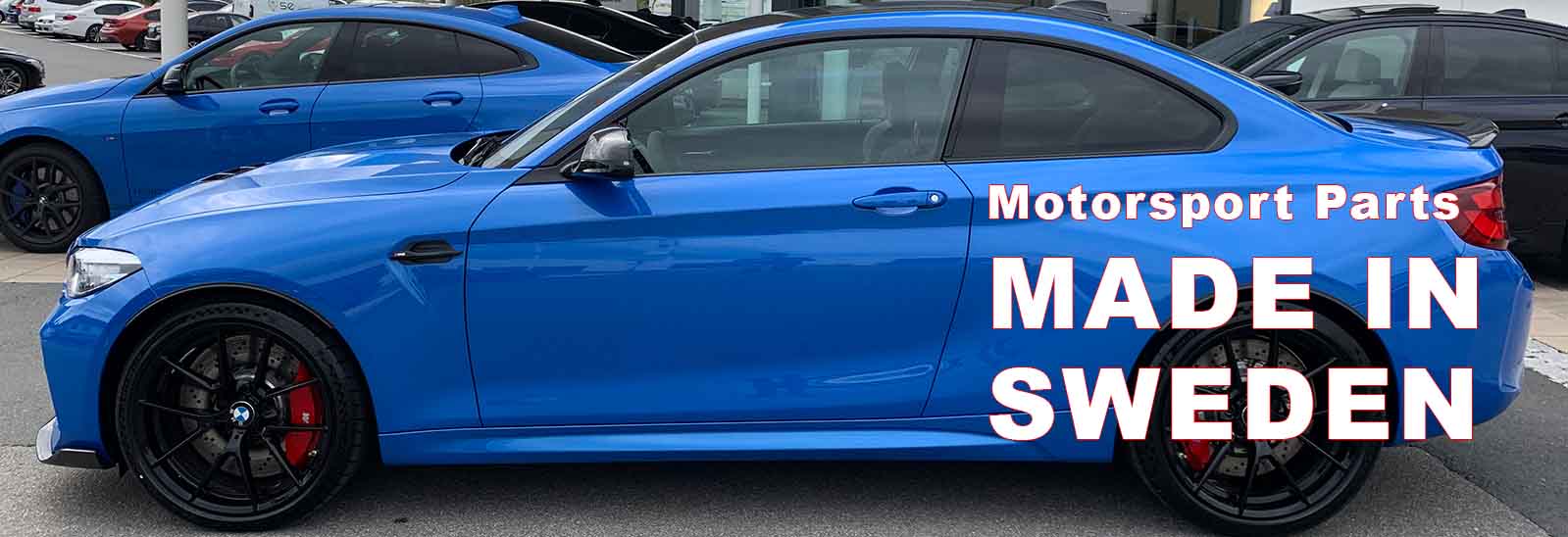 Blue car from side BMW M2 CS